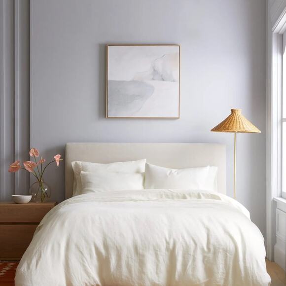 Quince European Linen Duvet Cover Set Ivory Size Queen/Full - Picture 4 of 8